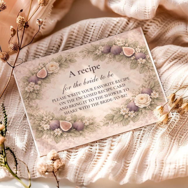 Soft Fig Botanical Bridal Shower Enclosure Card (Creator Uploaded)