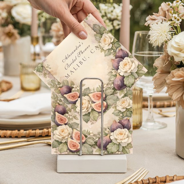 Soft Fig Botanical Bridal Shower Napkin (Creator Uploaded)