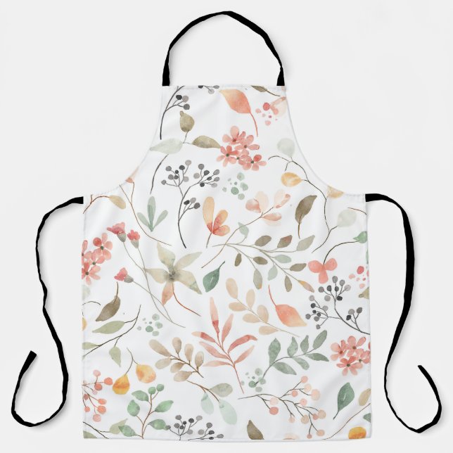 Soft Floral All-Over Print Apron (Front)