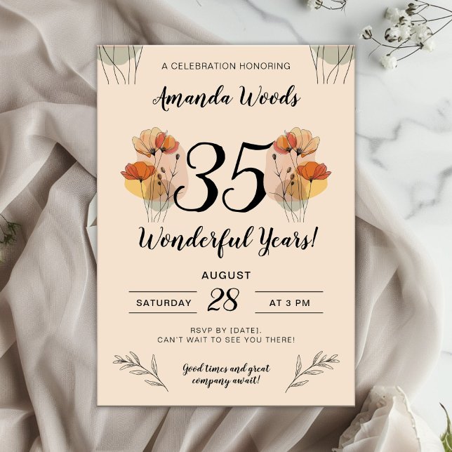Soft Floral Anniversary Celebration Invitation (Creator Uploaded)