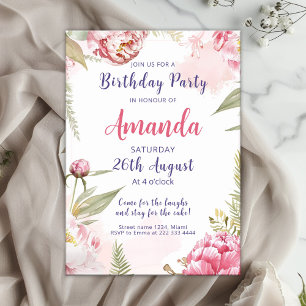 Soft Floral Bloom Birthday Celebration Invitation