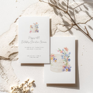 Soft Floral Cake Birthday  Card