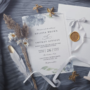 Soft Floral Elegant Rustic Modern QR Code Wedding Invitation