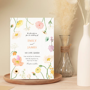 Soft floral garden wedding invitation