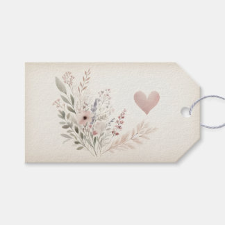 Soft Floral Heart Gift Tag