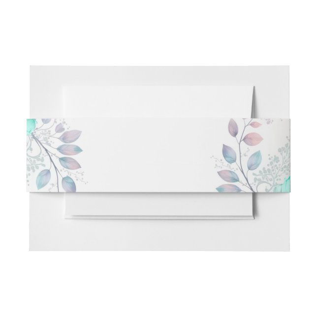 soft floral invitation belly band (Front Example)
