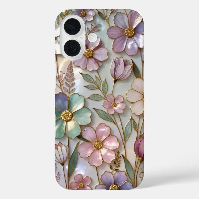 Soft Floral iPhone Case Pastel Flower Design (Back)