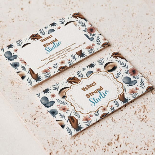 Soft Floral Lash Artist Beauty Studio Business Card (Creator Uploaded)