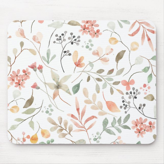 Soft Floral  Mouse Pad (Front)