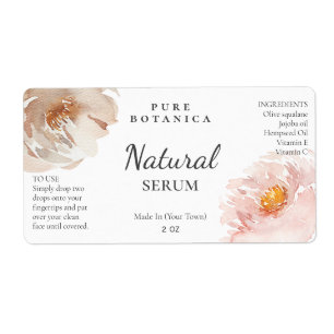 Soft Floral Pink Face Serum Labels
