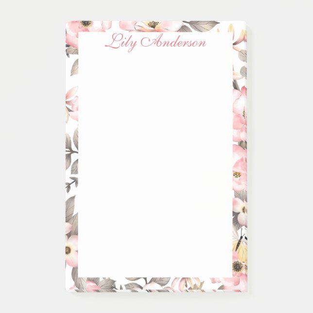 Soft Floral  Post-it Notes (Front)
