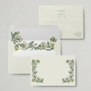 Soft Floral pretty Wedding Envelope