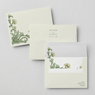 Soft Floral pretty Wedding Envelope