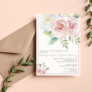 Soft Floral Romantic Greenery Rehearsal Dinner Invitation