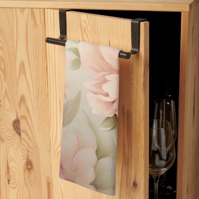 Soft Floral Tea Towel (Thirds Fold)