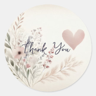 Soft Floral Thank You Sticker