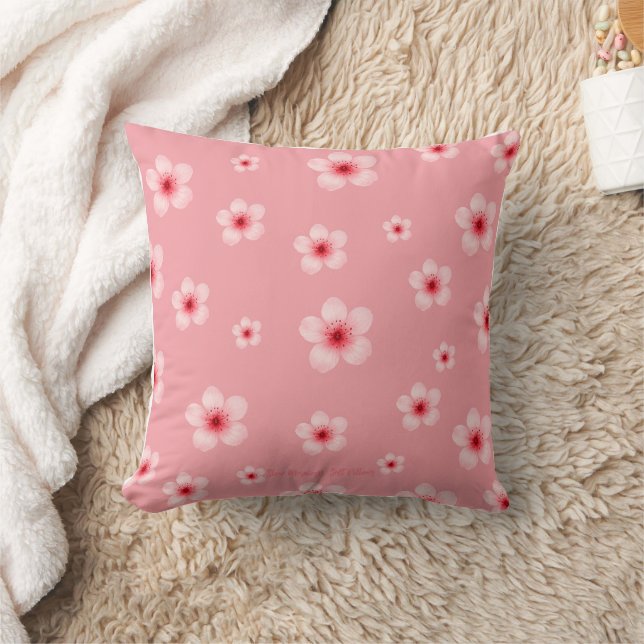 Soft Floral Throw Pillow (Blanket)