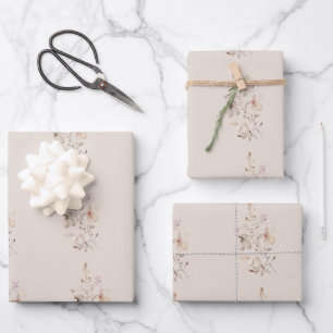 Soft Floral Watercolor Design – Elegant Light Pink Wrapping Paper Sheet