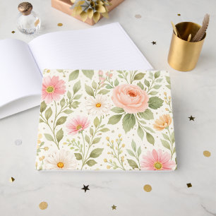 Soft Floral Watercolor Pattern Guest Book