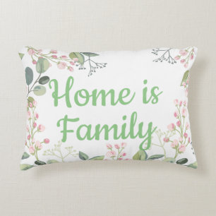 Soft Floral with Leaves and Tiny Budding Flowers Decorative Cushion