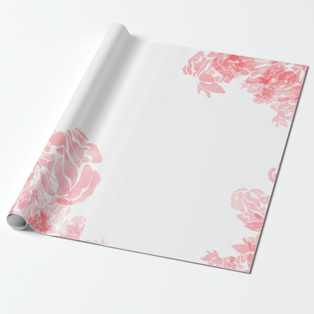 Soft floral wrapping paper (Unrolled)