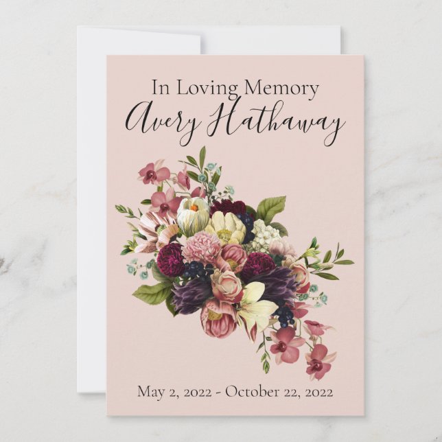 Soft Florals Custom Funeral Memorial Program (Front)
