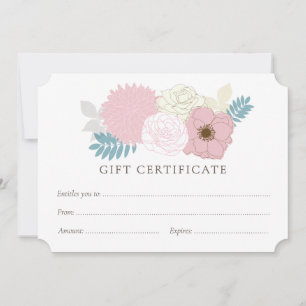 Soft Florals Shop Store Gift Certificate Template