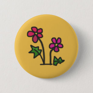 Soft flower 6 cm round badge