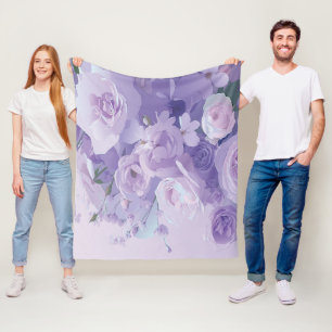 Soft flower pattern fleece blanket