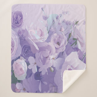 Soft flower pattern sherpa blanket