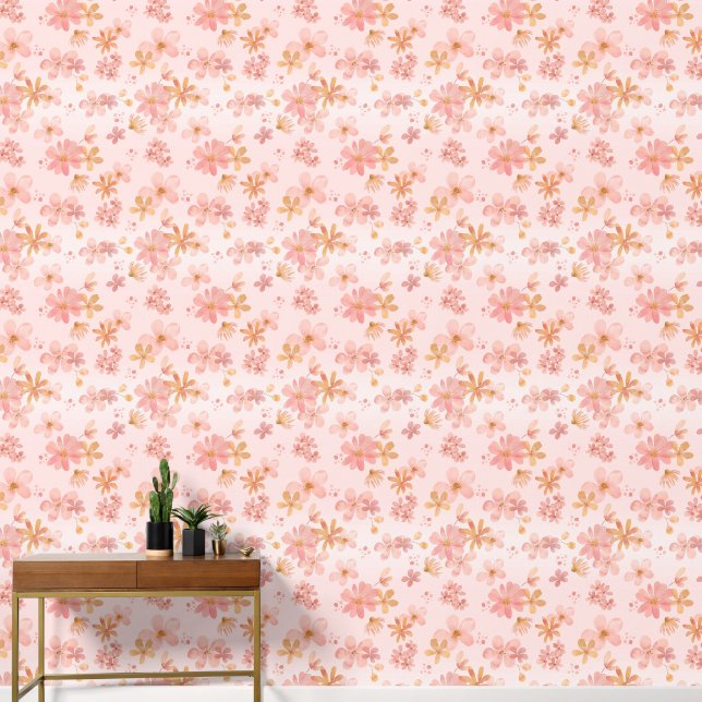 Soft Flowers Blossom Wall Covering | Wallpaper (Hallway)