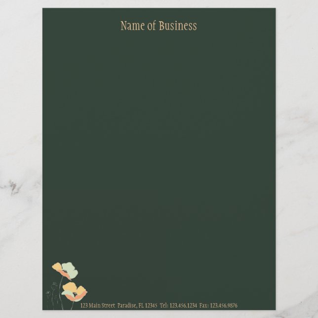 Soft Flowers ~ Letterhead Business Work Career (Front)