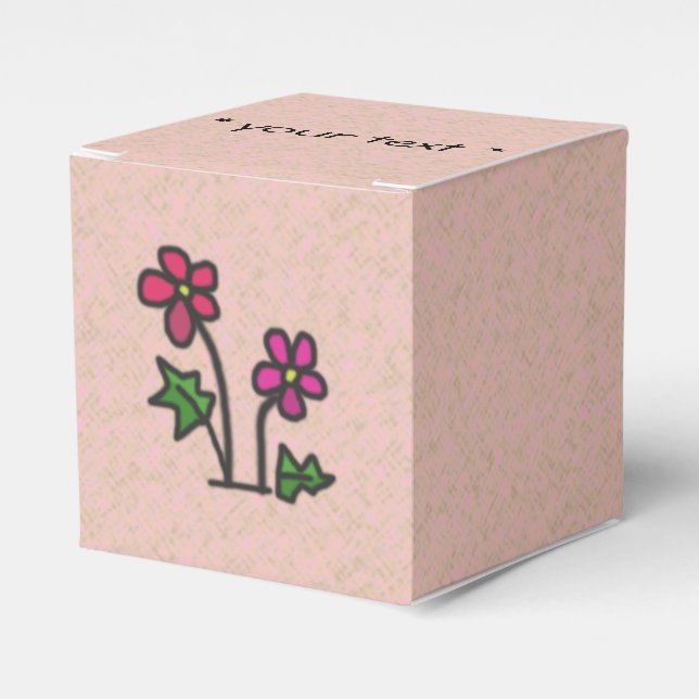 Soft Flowers Pink Favour Box (Front Side)