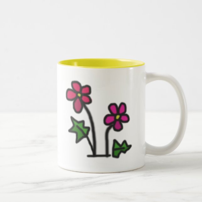 Soft flowers Two-Tone coffee mug (Right)
