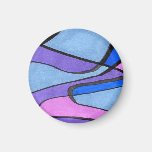 Soft flowing abstract cells in pink violet blue magnet