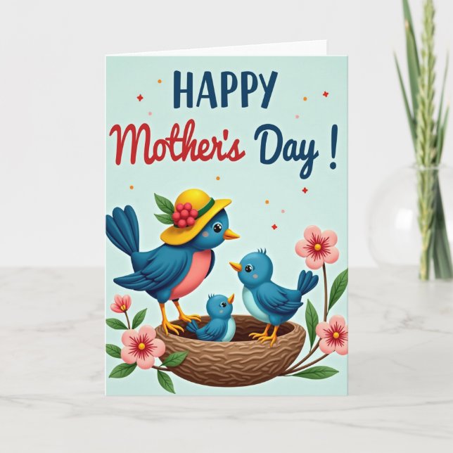 Soft Focus Family Bird Card (Front)