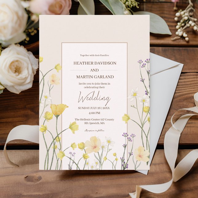 Soft Forest Flowers Pastel Ivory Wedding  Invitation (Creator Uploaded)