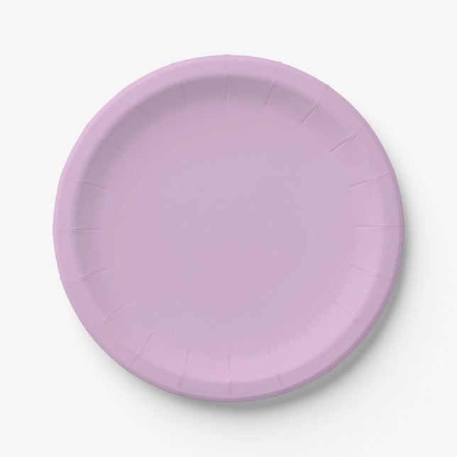 Soft French Lilac Solid Colour Paper Plate (Front)