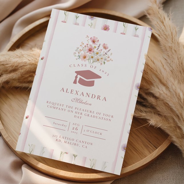 Soft Garden Floral Graduation Invitation (Creator Uploaded)