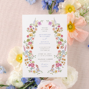 Soft Garden Florals Wedding Invitation