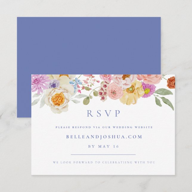 Soft Garden Florals Wedding RSVP Invitation (Front/Back)