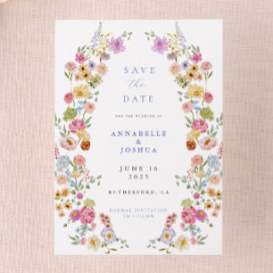 Soft Garden Florals Wedding Save the Date Invitation