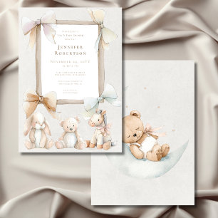 Soft Gender Neutral Nursery Toy Baby Shower Invitation