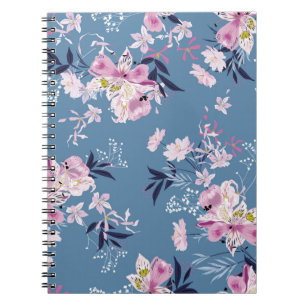 Soft gentle and delicate Blooming garden floral wi Notebook