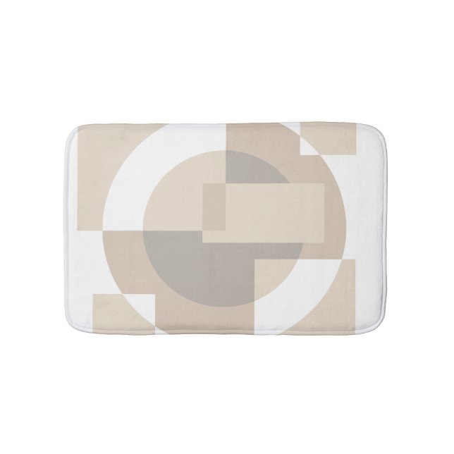 Soft Geometric Blocks – Neutral Abstract Geometry Bath Mat (Front)