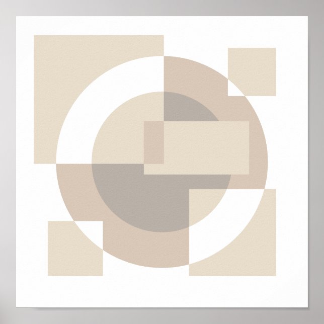 Soft Geometric Blocks – Neutral Overlap Compositio Poster (Front)