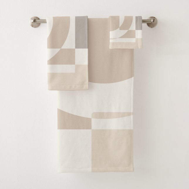 Soft Geometric Blocks – Simple and Sleek Bath Towel Set (Insitu)