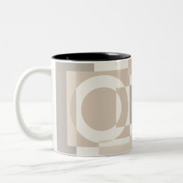 Soft Geometric Blocks – Simple and Sleek Two-Tone Coffee Mug