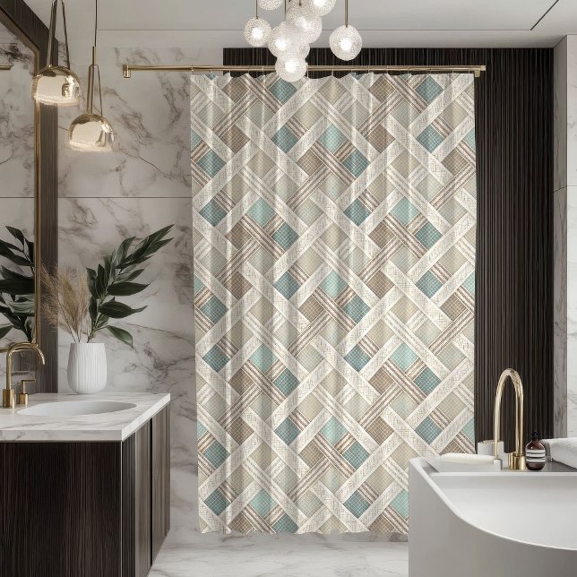 Soft Geometric Curtain Minimalist Bathroom Style (Soft Geometric Curtain Minimalist Bathroom Style)