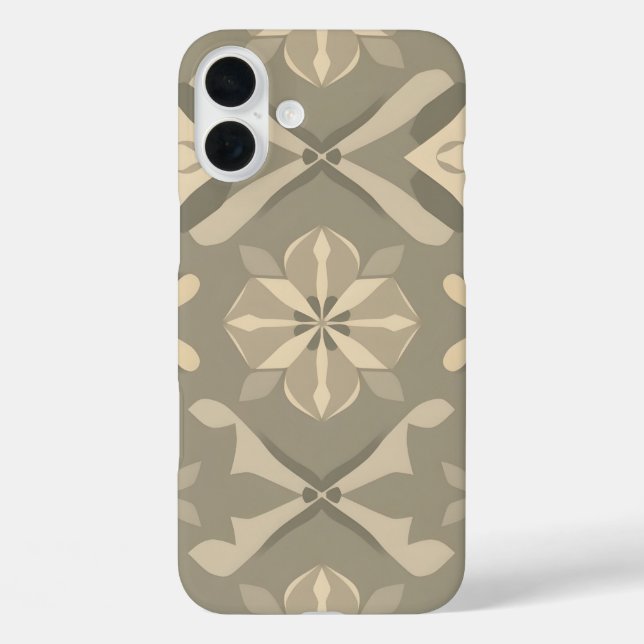 Soft Geometric iPhone16 Case - Seamless Pattern De (Back)
